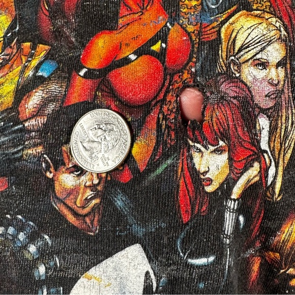 Vintage Y2K Marvel Character Shirt Iron Man Spider Man Ghost Rider Comic Line Up - Picture 12 of 14